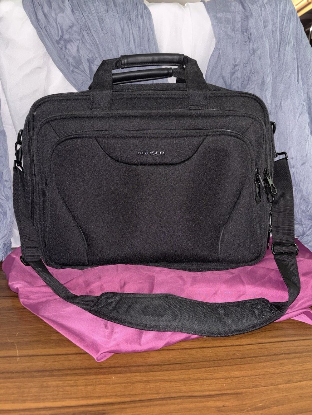 KROSER Laptop Briefcase Computer Bag 17.3” Travel Messenger Black NWOT